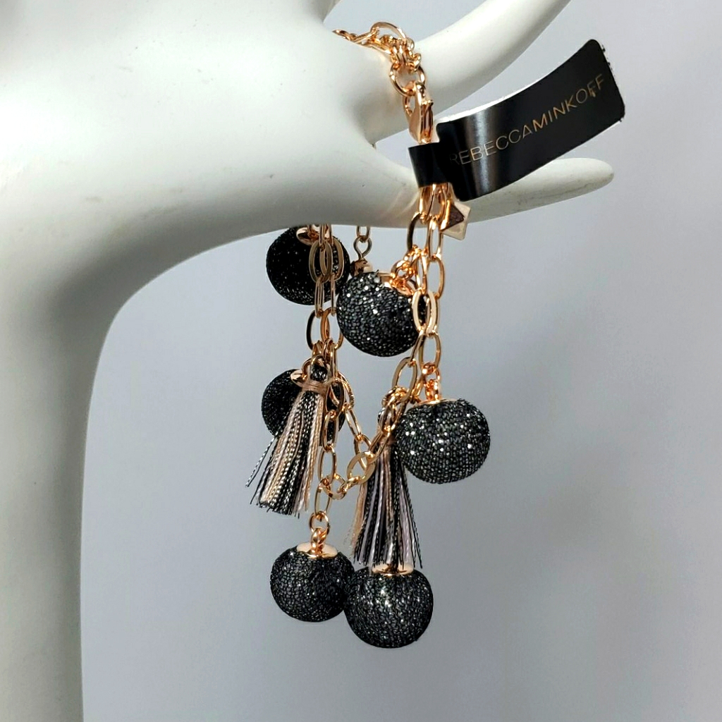 Rebecca Minkoff Double Strand Pompom Bracelet 22$